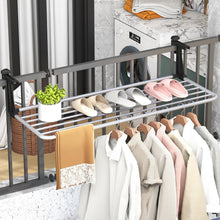 Load image into Gallery viewer, Tangkula Portable Clothes Drying Rack | Extendable Radiator Clothes Airer with Robust Aluminum Frame for Balcony Railings Windowsill