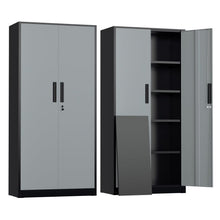 Load image into Gallery viewer, SOLAURA 71" Metal Garage Storage Cabinet with Locking Doors and Adjustable Shelves for Home, Office(Black)