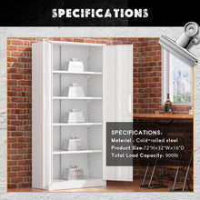Load image into Gallery viewer, SOLAURA 71" Metal Garage Storage Cabinet with Locking Doors and Adjustable Shelves for Home, Office(Black)