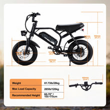 Load image into Gallery viewer, AVDL Electric Bike, 16" Fat Tire Ebike, 500W Motor, 48V 12ah Removable Battery, 4x Suspension, 38 Miles Pure Electric, 55 Miles Pedal