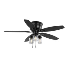 Load image into Gallery viewer, Hampton Bay 52974 Stoneridge 52 in. Indoor/Outdoor LED Matte Black Hugger Ceiling Fan with Light Kit and 5 Reversible Blades Included