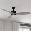 Vaxcel Curtiss Satin Brass Mid - Century Modern MCM Wood Propeller Ceiling Fan with LED Light Kit and Remote