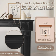 Load image into Gallery viewer, EPICOZY 43.3" Fireplace Mantel, Freestanding Fireplace Surround with Leg for Electric Fireplaces, MDF Mantel Surround with Shelf