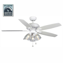 Load image into Gallery viewer, Hampton Bay Rockport 52 in. Matte White Ceiling Fan with LED Light Kit
