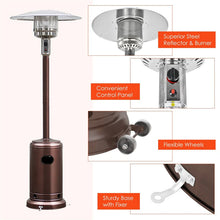 Load image into Gallery viewer, 50,000 BTU Propane Patio Heater, Standing Stainless Steel Outdoor Heater with Wheels, Triple Protection, CSA Certified for Deck &amp; Commercial