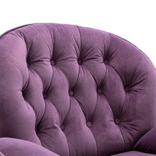 Load image into Gallery viewer, Velvet Swivel Accent Chair with Ottoman, Modern Chaise Lounge Chair with Metal Frame and Footstool, Comfy Armchair Reading Chair