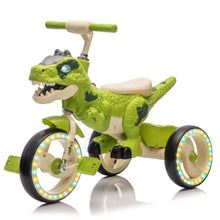Load image into Gallery viewer, Xuanlur Kids Ride on Dinosaur Tricycle, Toddlers Kid Trike with Wide Flash Wheels, Anti - Slip Pedals, Rear Basket, Music &amp; LED Lights, Toddler Bike
