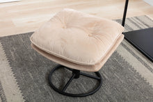 Load image into Gallery viewer, Velvet Swivel Accent Chair with Ottoman, Modern Chaise Lounge Chair with Metal Frame and Footstool, Comfy Armchair Reading Chair