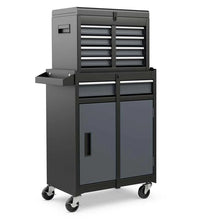 Load image into Gallery viewer, 2 - in - 1 Rolling Tool Chest, 5-Drawer Tool Storage Cabinet with Wheels, Adjustable Shelf, Tool Box Organizer for Garage Warehouse Workshop
