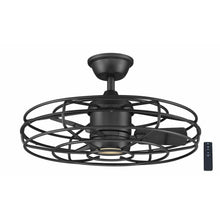 Load image into Gallery viewer, Heritage Point 25 in. Integrated LED Indoor/Covered Outdoor Matte Black Ceiling Fan with Light and Remote Control