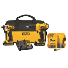 Load image into Gallery viewer, DeWalt 20V Max Cordless Brushed 2 Tool Compact Drill and Impact Driver Kit DCK241C2