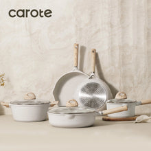 Load image into Gallery viewer, Carote Nonstick Cookware Set 21-Piece, Kitchen Pots and Pans Set, Stay - Cool Handles, Induction Compatible, Cookware Set for RV and Camping, Beige
