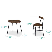 Load image into Gallery viewer, Best Choice Products 3 Piece Modern Oval Dining Table Set, Small Kitchen Dinette W/ 2 Chairs Black/Black