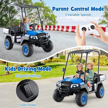 Load image into Gallery viewer, 24V 4WD 2-Seater Kids Golf Cart with Sun Shade, Storage Trunk &amp; Remote Control, LED Lights, Electric Ride on Toy Car for Boys Girls Ages 3+
