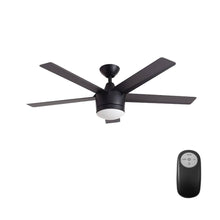 Load image into Gallery viewer, Home Decorators Merwry 52 in. LED Indoor Matte Black Ceiling Fan SW1422MBK