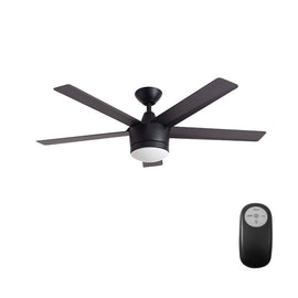 Home Decorators Merwry 52 in. LED Indoor Matte Black Ceiling Fan SW1422MBK