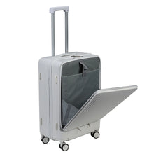 Load image into Gallery viewer, 24 in Checked Luggage with Front Pocket, USB Charging Port, Built - in Lock Carry on Suitcase, Cup Holder and Phone Holder, Medium Hardside Suitcase