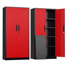 Load image into Gallery viewer, SOLAURA 71" Metal Garage Storage Cabinet with Locking Doors and Adjustable Shelves for Home, Office(Black)