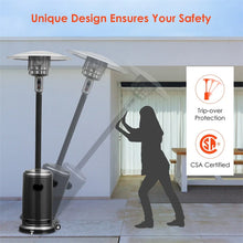 Load image into Gallery viewer, 50,000 BTU Propane Patio Heater, Standing Stainless Steel Outdoor Heater with Wheels, Triple Protection, CSA Certified for Deck &amp; Commercial