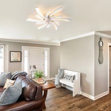 Load image into Gallery viewer, Garwarm Dimmable Ceiling Fan with Light and Remote Control, 27" Small Flush Mounted Ceiling Fan