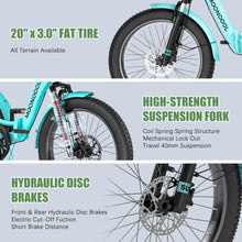 Load image into Gallery viewer, ABORON 3.0 Fat Tire Electric Trike for Senior Foldable E - Bike, 500W Motorized Tricycle Adult 20" Folding 3 Wheel Electric Commute Bike Trike W/48V