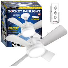 Load image into Gallery viewer, Bell + Howell Light Socket Ceiling Fan &amp; Light