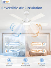 Load image into Gallery viewer, Zardon 52 in Black Ceiling Fan with LED Light and Remote, Downrod 6-Speed and Quiet Reversible DC Motor for Bedroom, Living Room, Indoor