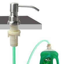 Load image into Gallery viewer, OHiHi Soap Dispenser for Kitchen Sink, Built in Sink Soap Dispenser (Brushed Nickel), Countertop Soap Dispenser Pump with 47" Extension Tube Kit, No