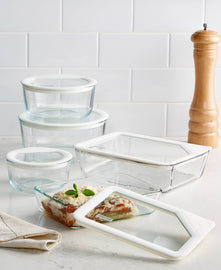 Pyrex 10-Piece Ultimate Food Storage Set, White/Clear