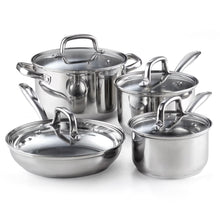 Load image into Gallery viewer, Cook N Home Pots and Pans Stainless Steel, 8-Piece Induction Pot Kitchen Cookware Set, Silver, Oven Safe