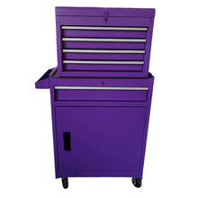 Load image into Gallery viewer, 2 - in - 1 Rolling Tool Chest, 5-Drawer Tool Storage Cabinet with Wheels, Adjustable Shelf, Tool Box Organizer for Garage Warehouse Workshop