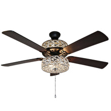 Load image into Gallery viewer, River of Goods Glam 52 inch Width Crystal Double - lit LED Ceiling Fan, Clear