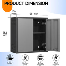 Load image into Gallery viewer, Topass Metal Wall Cabinet with Lockgarage Storage Cabinet, Wall - Mounted Utility Cabinet with Adjustable Shelf &amp; Locking Doors