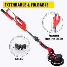 Load image into Gallery viewer, Drywall Sander 850W, Electric Drywall Sander, Electric Sander, with LED Strip Light and Vacuum Bag, Variable Speed 800 - 1750 RPM, Foldable Sheetrock