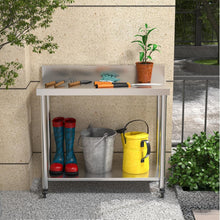 Load image into Gallery viewer, AECOJOY Stainless Steel Table with Backsplash 48"x18" Prep Tables for Commercial Kitchen