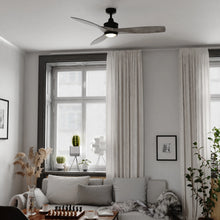 Load image into Gallery viewer, Vaxcel Curtiss Satin Brass Mid - Century Modern MCM Wood Propeller Ceiling Fan with LED Light Kit and Remote